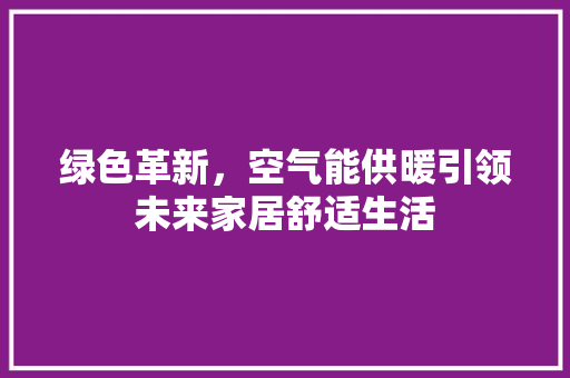 绿色革新，空气能供暖引领未来家居舒适生活 洗衣机