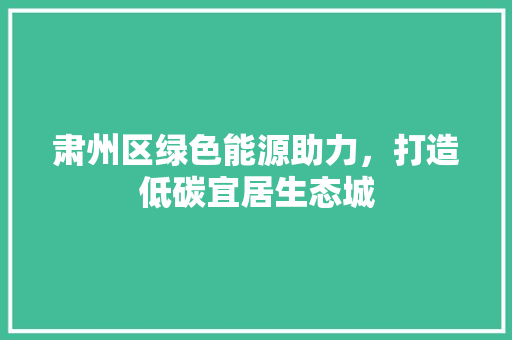 肃州区绿色能源助力，打造低碳宜居生态城 空调