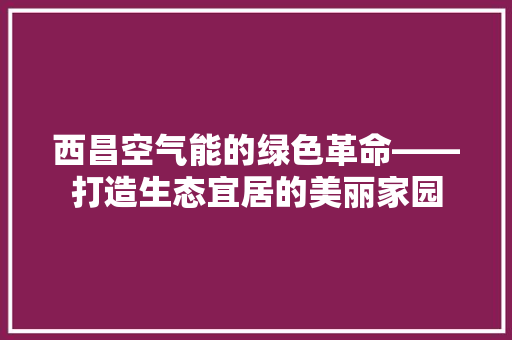 西昌空气能的绿色革命——打造生态宜居的美丽家园 翻新改色