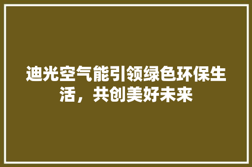 迪光空气能引领绿色环保生活，共创美好未来 龙头管件