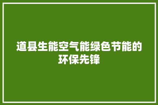 道县生能空气能绿色节能的环保先锋 家电维护