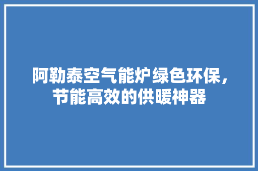 阿勒泰空气能炉绿色环保，节能高效的供暖神器 空调