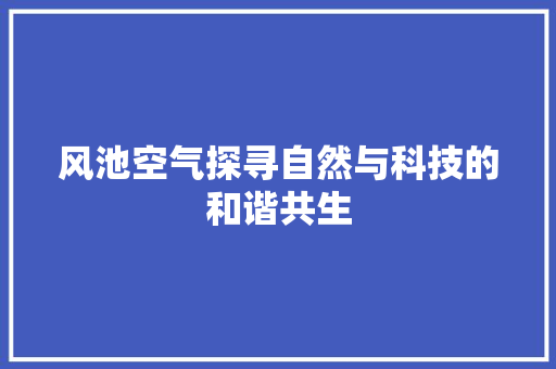 风池空气探寻自然与科技的和谐共生 装修设计