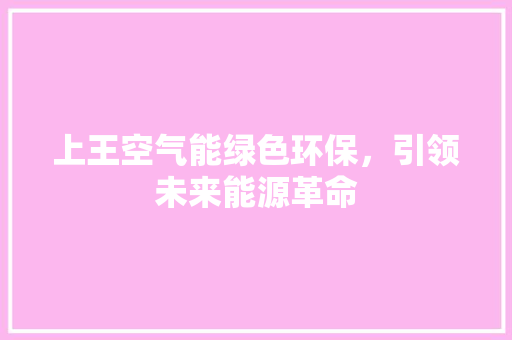 上王空气能绿色环保，引领未来能源革命 冰箱