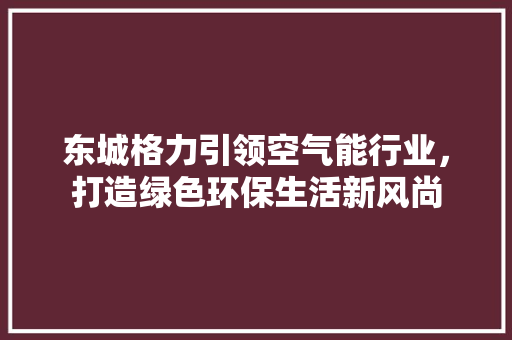 东城格力引领空气能行业，打造绿色环保生活新风尚 冰箱