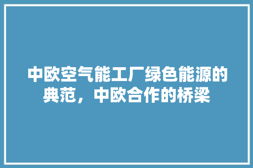 中欧空气能工厂绿色能源的典范，中欧合作的桥梁 贴膜