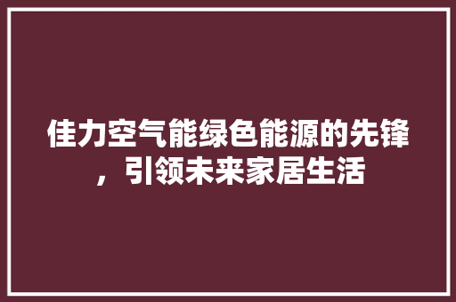 佳力空气能绿色能源的先锋，引领未来家居生活 灯具安装