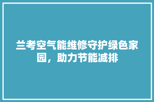 兰考空气能维修守护绿色家园，助力节能减排 翻新改色