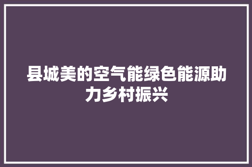 县城美的空气能绿色能源助力乡村振兴 冰箱
