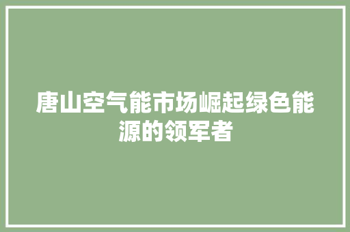 唐山空气能市场崛起绿色能源的领军者 贴膜