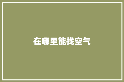 在哪里能找空气 在哪里能找空气 水电维修