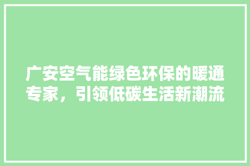 广安空气能绿色环保的暖通专家，引领低碳生活新潮流 热水器