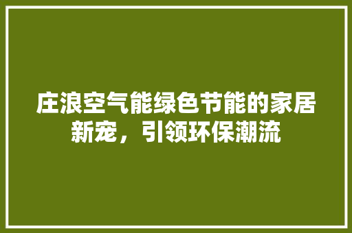 庄浪空气能绿色节能的家居新宠，引领环保潮流 洗衣机