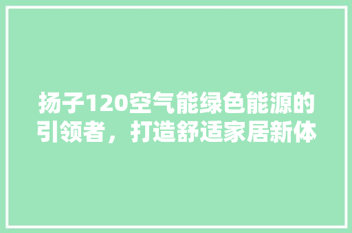 扬子120空气能绿色能源的引领者，打造舒适家居新体验 家电维护