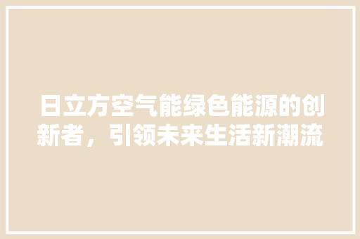 日立方空气能绿色能源的创新者，引领未来生活新潮流 洗衣机