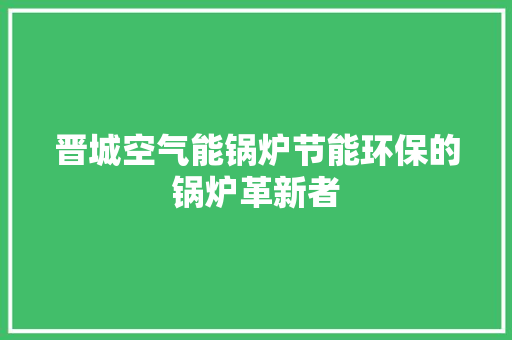 晋城空气能锅炉节能环保的锅炉革新者 水电维修