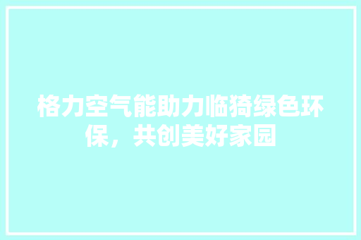 格力空气能助力临猗绿色环保，共创美好家园 龙头管件