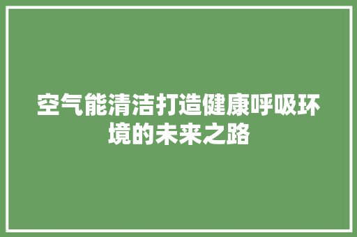 空气能清洁打造健康呼吸环境的未来之路 贴膜