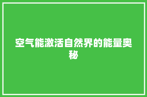 空气能激活自然界的能量奥秘 洗衣机