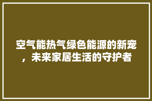 空气能热气绿色能源的新宠，未来家居生活的守护者 家具修理