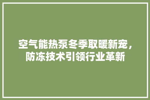 空气能热泵冬季取暖新宠，防冻技术引领行业革新 翻新改色