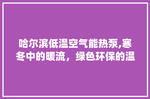 哈尔滨低温空气能热泵,寒冬中的暖流，绿色环保的温暖选择_哈尔滨低温空气能热泵 哈尔滨低温空气能热泵,寒冬中的暖流，绿色环保的温暖选择_哈尔滨低温空气能热泵 家居维修