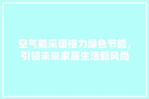空气能采暖格力绿色节能，引领未来家居生活新风尚 家具修理