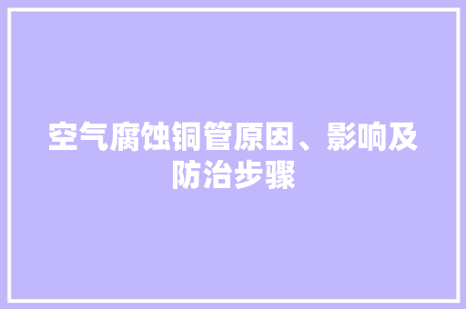 空气腐蚀铜管原因、影响及防治步骤 冰箱