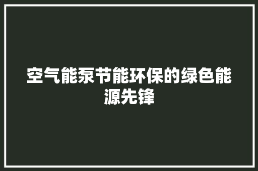 空气能泵节能环保的绿色能源先锋 洗衣机