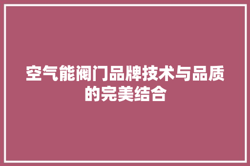 空气能阀门品牌技术与品质的完美结合 清洁保养