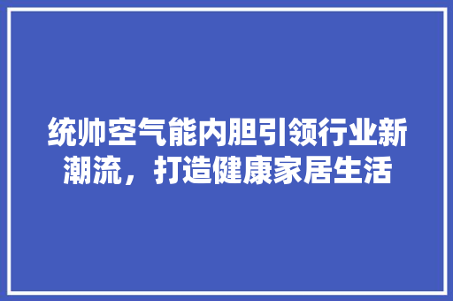 统帅空气能内胆引领行业新潮流，打造健康家居生活 家居维修