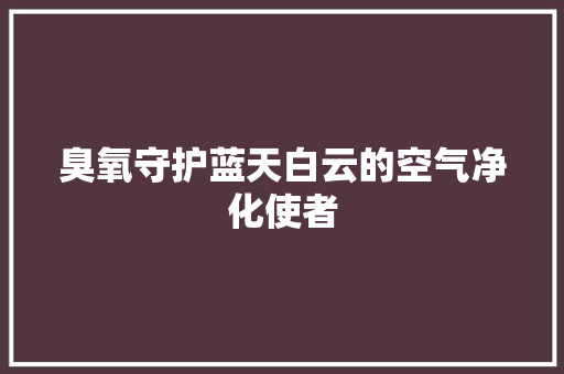 臭氧守护蓝天白云的空气净化使者 旧房改造