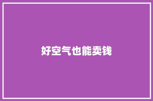 好空气也能卖钱 好空气也能卖钱 洗衣机