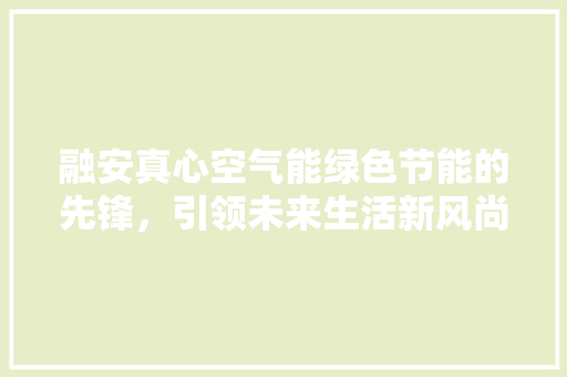 融安真心空气能绿色节能的先锋，引领未来生活新风尚 热水器