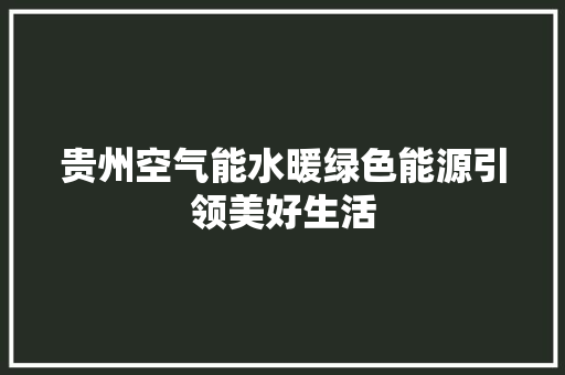 贵州空气能水暖绿色能源引领美好生活 冰箱
