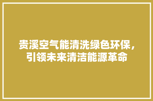 贵溪空气能清洗绿色环保，引领未来清洁能源革命 热水器