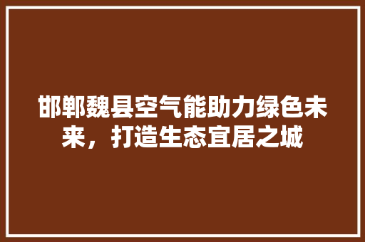 邯郸魏县空气能助力绿色未来，打造生态宜居之城 旧房改造