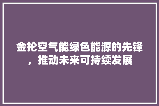 金抡空气能绿色能源的先锋，推动未来可持续发展 装修设计