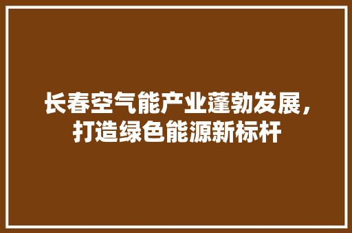 长春空气能产业蓬勃发展，打造绿色能源新标杆 装修设计
