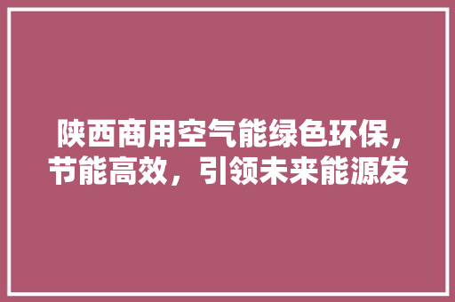陕西商用空气能绿色环保，节能高效，引领未来能源发展 空调