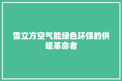 雪立方空气能绿色环保的供暖革命者 热水器