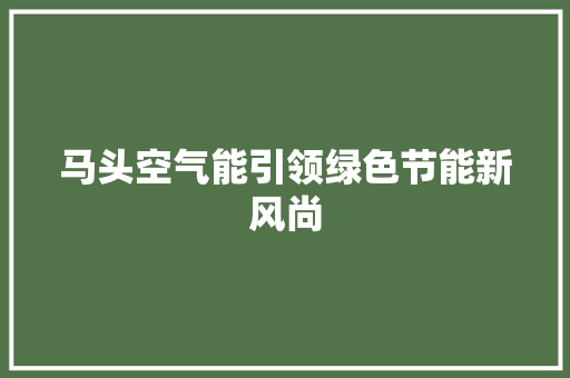马头空气能引领绿色节能新风尚 龙头管件