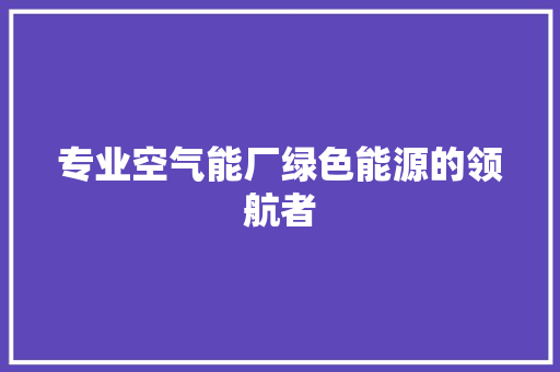 专业空气能厂绿色能源的领航者 翻新改色