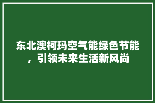 东北澳柯玛空气能绿色节能，引领未来生活新风尚 家电维护