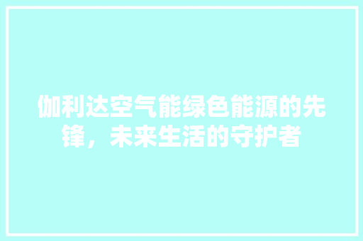 伽利达空气能绿色能源的先锋，未来生活的守护者 冰箱