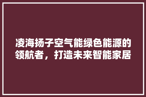 凌海扬子空气能绿色能源的领航者，打造未来智能家居生活 装修设计