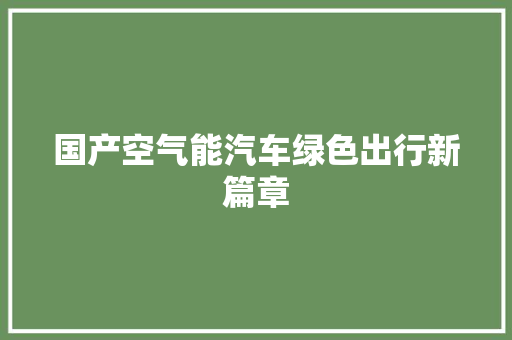 国产空气能汽车绿色出行新篇章 热水器