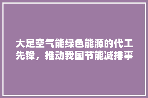 大足空气能绿色能源的代工先锋，推动我国节能减排事业迈向新高度 贴膜