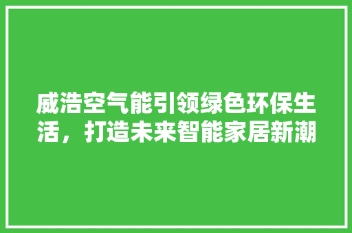 威浩空气能引领绿色环保生活，打造未来智能家居新潮流 旧房改造