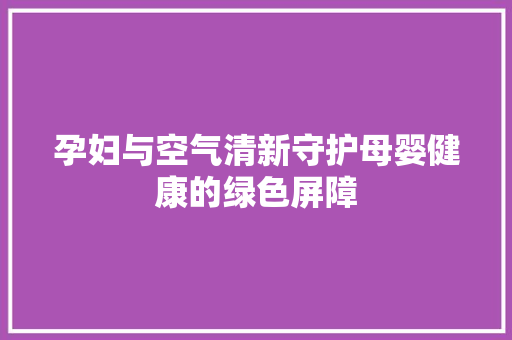 孕妇与空气清新守护母婴健康的绿色屏障 灯具安装